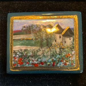 Impressionist Landscape Ceramic Brooch - Laura Mostaghel